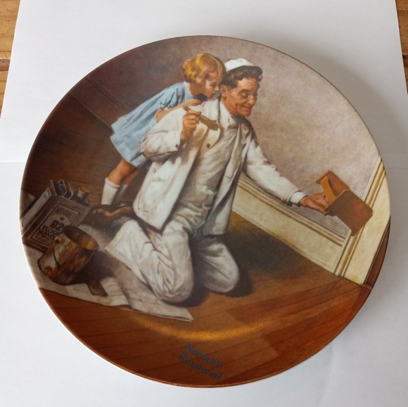 Limited Edition Norman Rockwell "The "Painter" Fine China 8.5 inch plate - Picture 2 of 4